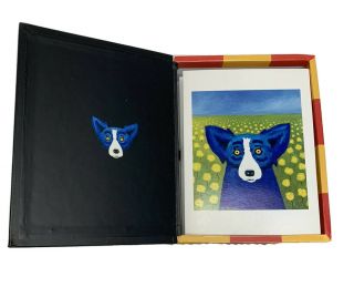 George Rodrigue Blue Dog Blank Notecards Envelopes Open Box Complete Set Gift