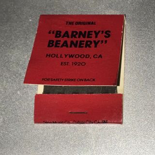 Barney’s Beanery Hollywood Matches Red Souvenir Matchbook