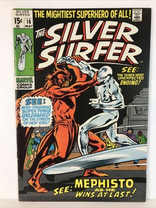 The Silver Surfer 16 Fn/vf 7.  0 Mephisto & Nick Fury Appearance Marvel Comics