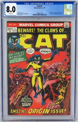 Marvel Comics The Cat 1 Cgc 8.  0 W/p 1st Appearance Wally Wood Severin Fite 1972