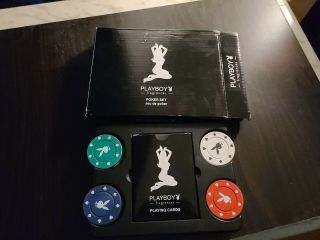 Playboy Fragrance Poker Set Chips And Playing Cards