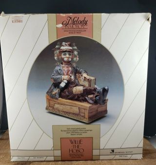 Vintage Waco Melody In Motion Musical Porcelain " Willie The Hobo " Whistler