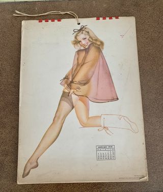 1948 Calendar 12 Months George Petty Pinup Girls Fawcett Publications