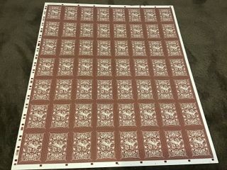 Rare Ohio Made United States Playing Card Deer Theme Uncut Sheet