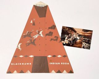 Indian Room Black Hawk Restaurant Chicago Illinois Il Vintage 1940 - 60 