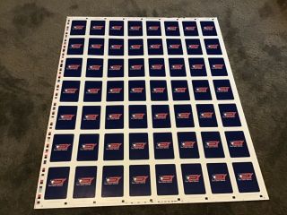 Rare Ohio Made United States Playing Card Teex Uncut Sheet