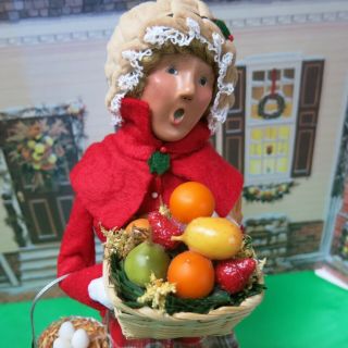 Byers Choice Lady With Basket Of Fruit And Basket Of Eggs From 1999