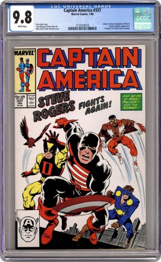 Captain America 337 Cgc 9.  8 1988 2133329016
