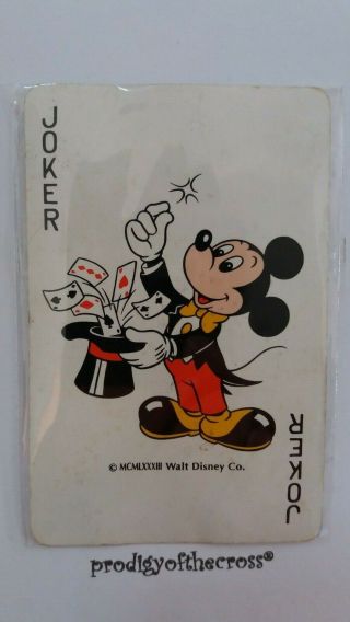 Rare Vintage 1983 Tokyo Disneyland Mickey Mouse Joker Poker Deck Playing Card