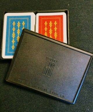 Kem Plastic Playing Cards,  2 Decks,  Florence Red And Blue In Plastic Case