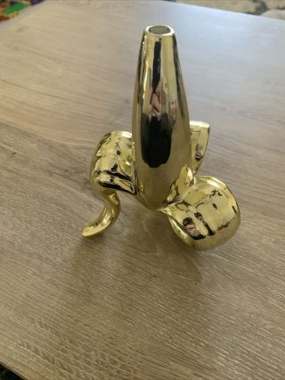 Jonathan Adler Banana Bud Vase Ceramic Gold 2