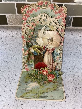 Antique Victorian Die Cut Paper Lace Valentine 