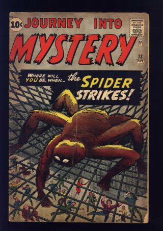 Journey Into Mystery 73 Vg,  Kirby,  Ditko,  Spider - Man Prototype,  Horror & Sci - Fi