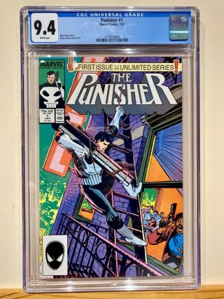 Punisher 1 1987 Cgc 9.  4 White Pages Fresh Perfect Case Pre - Slab Photos