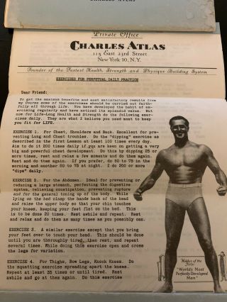 Charles Atlas Health & Strength Booklets - 12 W/ Authentic Autograph