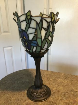 Partylite Iris Stain Glass Tiffany Style Candle Holder
