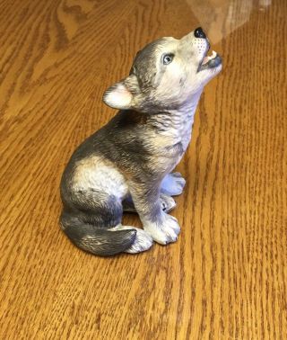 Lenox Figurine Grey Wolf Pup Endangered Baby Animals Series.