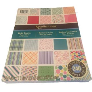 Recollections Scrapbook Paper 240 Sheets In Pad Binded Book 8.  5 X 11 Inch Prints