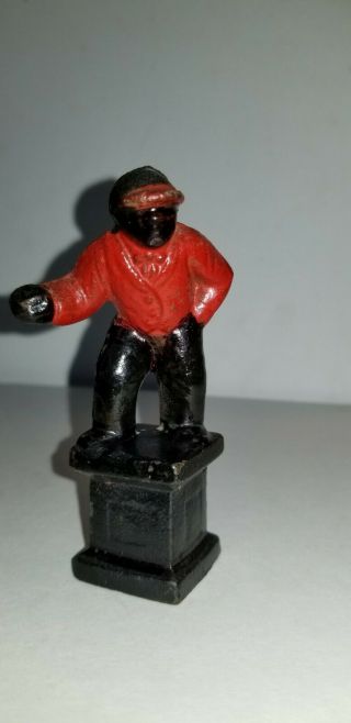 Miniature Solid Cast Metal Lawn Jockey,  Only 3/12 Inches High