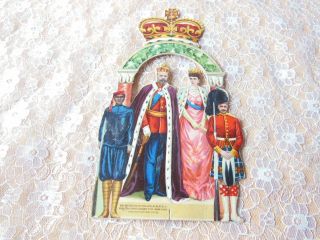 Victorian Cut - Out Card/coronation King Edward Vii And Alexandra/1902/birn Bros