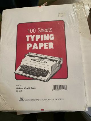 Vintage Ampad Typewriter Typing Paper 8.  5 " X 11 " Medium Weight - 9 Packs