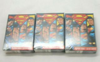 Set Of 3 Superman Playing Cards - 52 Different Images Of The Man Of Steel