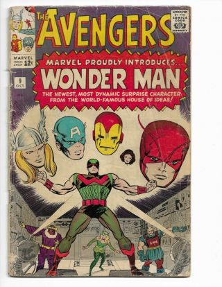Avengers 9 - G,  2.  5 - 1st Appearance Of Wonder Man - Enchantress - Wasp (1964)