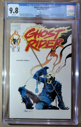 Ghost Rider V2 21 Cgc 9.  8 Marvel Comic Book (1/1992) White Pages Nm/mt