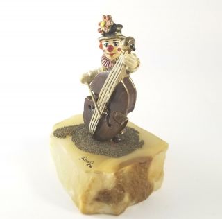 Ron Lee Clown Playing Cello Miniature Sculpture,  Signed 1982,  Lovely Collectable 2
