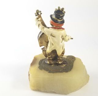 Ron Lee Clown Playing Cello Miniature Sculpture,  Signed 1982,  Lovely Collectable 3