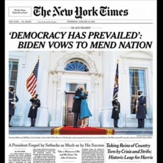 The Nyt York Times Newspaper January 21 2021 Biden Inaugurated Inauguration