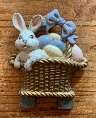 Midwest Of Cannon Falls Cast Iron Door Knocker Topper Rabbit Eggs Basket: Easter