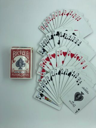 Vintage Bicycle Fan Back Playing Cards Rare Red