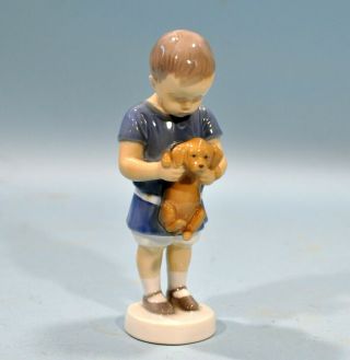 Vintage Bing & Grondahl B & G Denmark Figurine Boy With Puppy Dog 1747