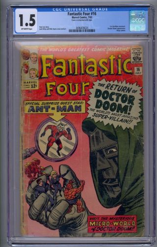 Fantastic Four 16 Cgc 1.  5 1st Ant - Man Crossover Doctor Doom App Wasp Cameo