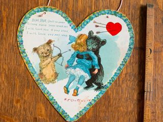 1903 Raphael Tuck Heart Antique Valentine Greeting Card Illustrator Outcault