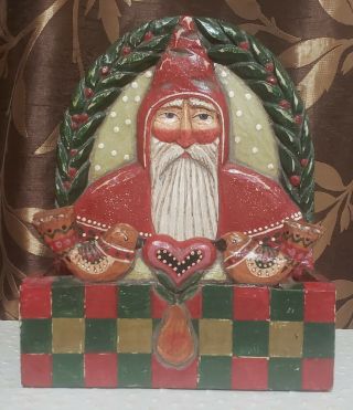 Midwest Pam Schifferl Hand Painted Christmas Holiday Old World Santa Letter Box