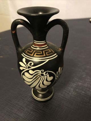 3 Greek souvenir metal hand made in Greece Ewer Pitcher vase dish vase 3