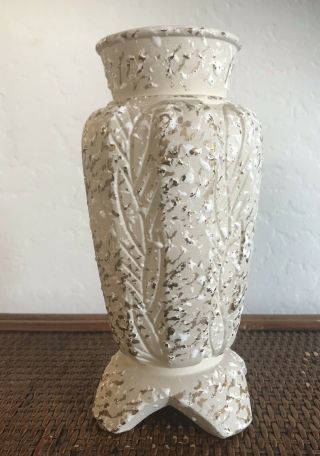 Vintage Ceramic Mid Century Modern Savoy China Yellow Gold Splatter Vase