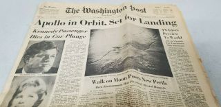 The Washington Post,  Sun July 20 1969 US Moon Landing Kennedy Kopechne Vintage 3
