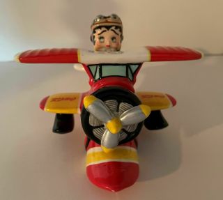 2001 Aviator Betty Boop Coca Cola Coke Airplane Biplane Salt & Pepper Shakers