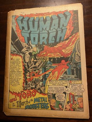 Marvel Mystery Comics 30 Timely Marvel Human Torch Sub - Mariner 1942 Cvrless