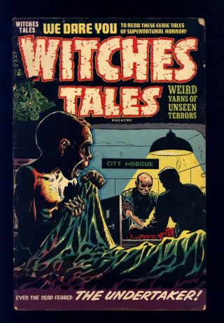 Witches Tales 24 Vg,  Nostrand,  Injury - To - Eye Panel,  " The Undertaker "