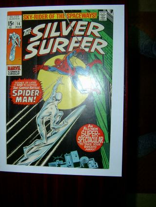 Silver Surfer 14 - March 1970 Spider - Man App.  - Great Post X - Mas Gift