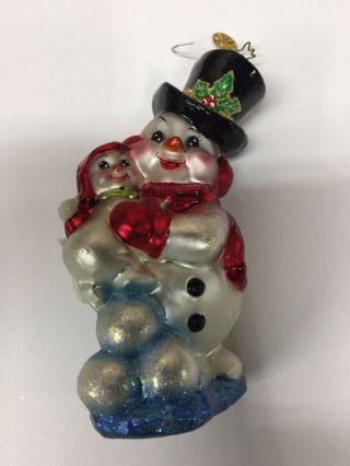 Christopher Radko Frosty Snowman Christmas Ornament - 5” Tall
