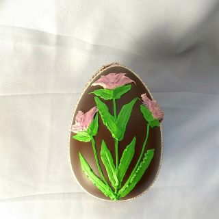 Vintage Chocolate Ceramic Easter Egg 7 " Candy Dish