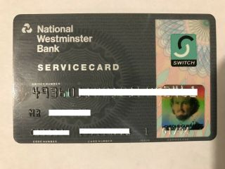 Vintage 90s National Westminster Bank Natwest Servicecard Switch Atm Pre - Maestro