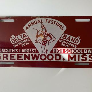 Delta Band Festival Greenwood Mississippi License Plate Metal Sign Decor Nov 30