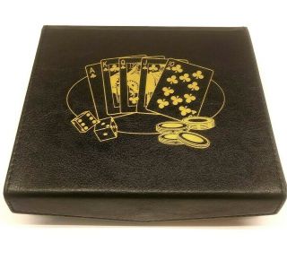 Vintage Poker Set In Faux Leather Case,  Components Inside Still Rare
