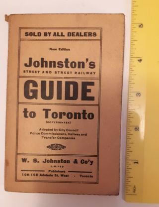 Rare Vintage (toronto) " 1910 Johnston 